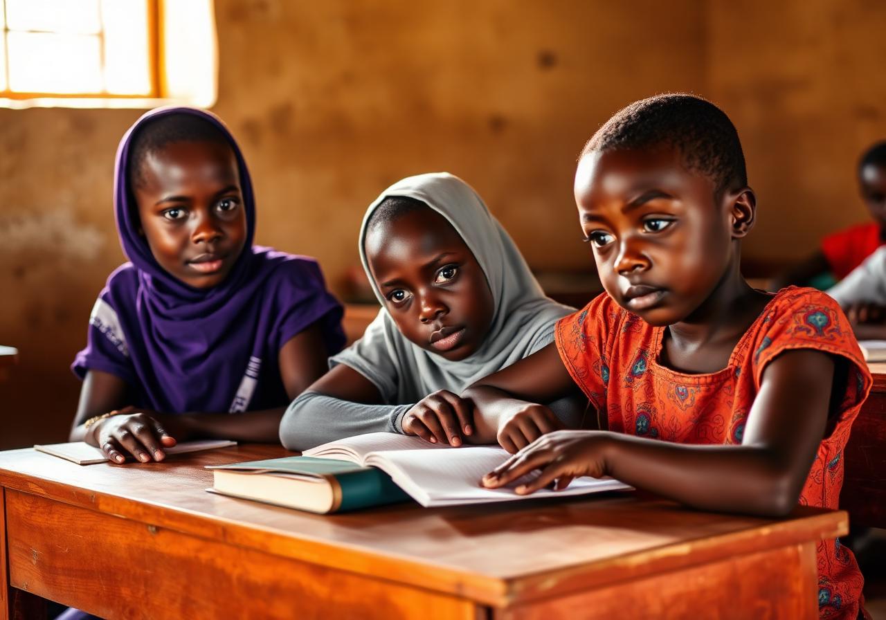 Girls studying together at a wooden desk